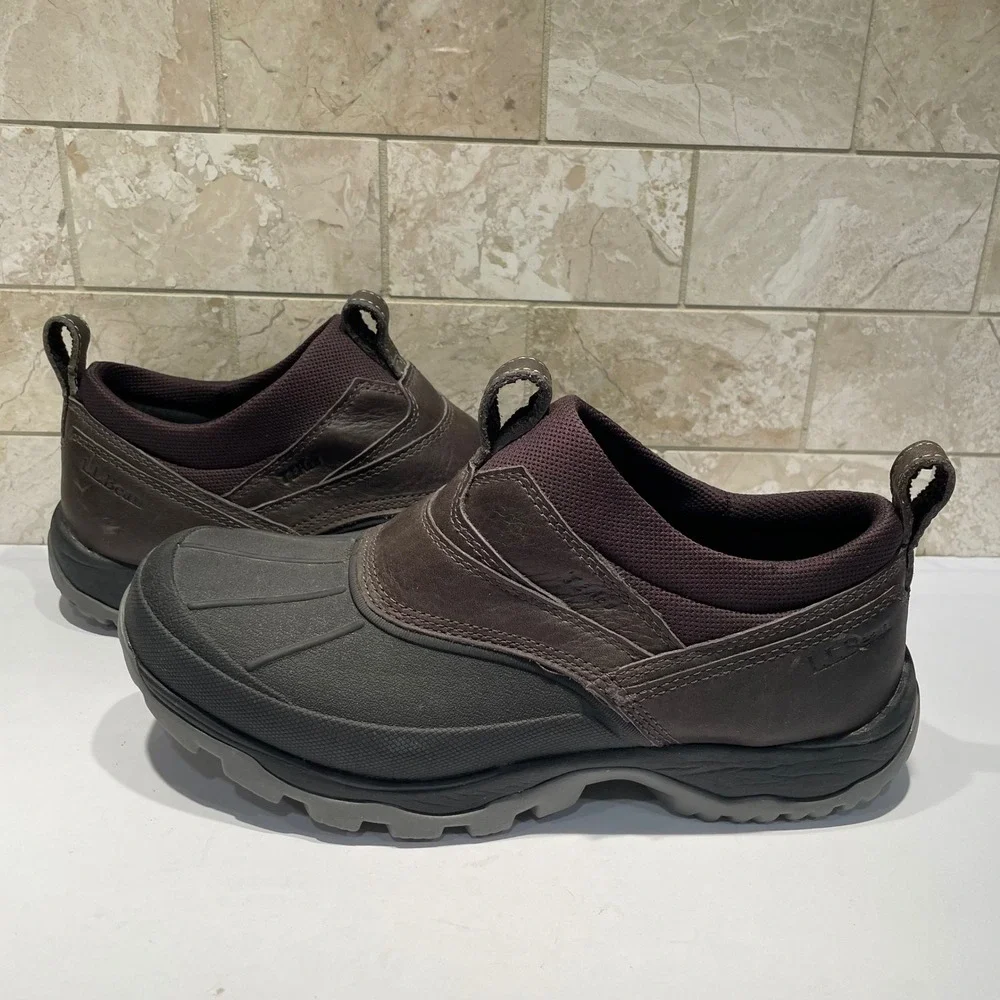 LL Bean Storm Chaser Slip On Shoes Mens 11 Brown Waterproof TEK2.5 507173